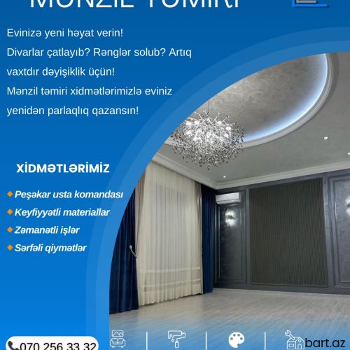 Həyət evlərinin təmiri və dizayn xidmətləri
