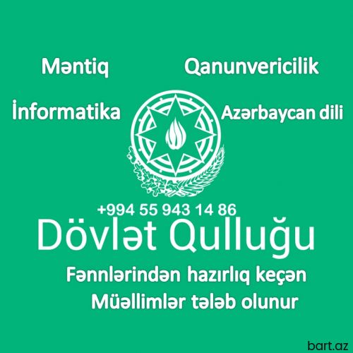 Dövlət qulluğu fənnindən məllimlər tələb olunur
