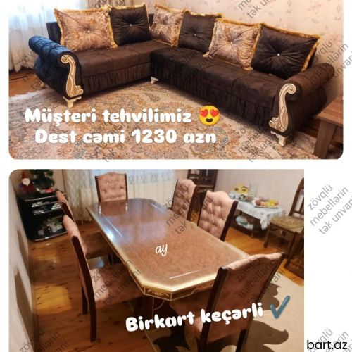 Divan ve stol stul dəsti 
