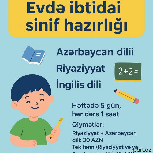 Evdə ibtidai sinif hazırlığı (Az dili Riyaziyyat)
