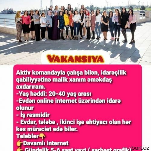 Xanimlar ucun vakansiya 