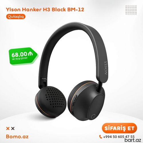  Qulaqlıq Yison Hanker H3 Black BM-12