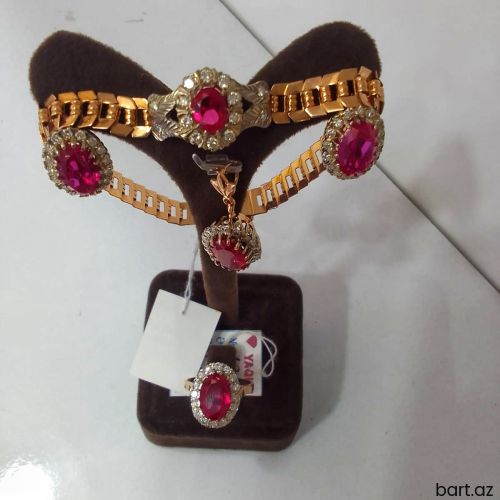 Sovet brilliant komplekt satılır Rubin qaşla 