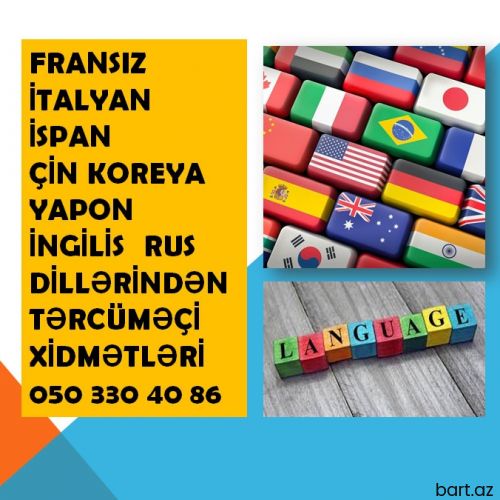 Fransız İspan İtalyan Rus Çin dillərindən tərcümə