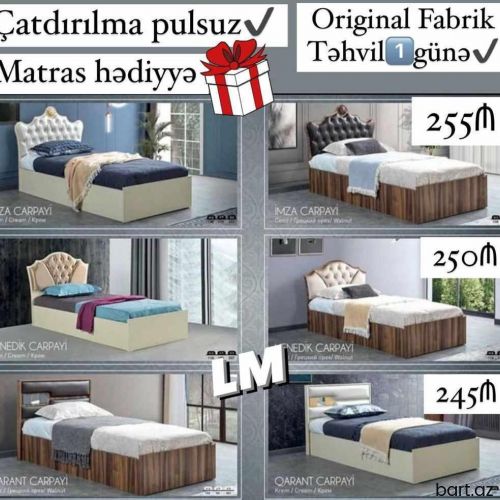 Çarpayı tək nəfərlik kravat yataq 