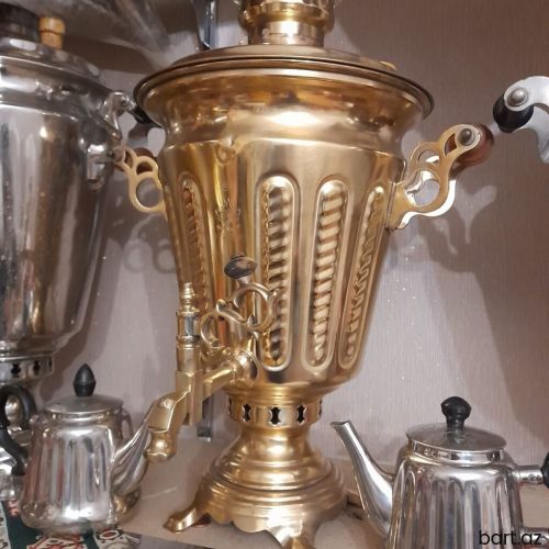 Samovar, İşlənmiş, 5 l., Latun (mis),