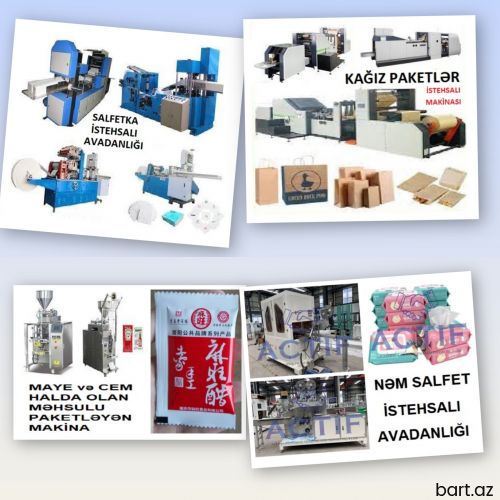 Salfetka istehsal edən makina
