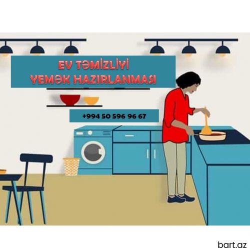 Ev təmizliyi yemək hazırlanması
