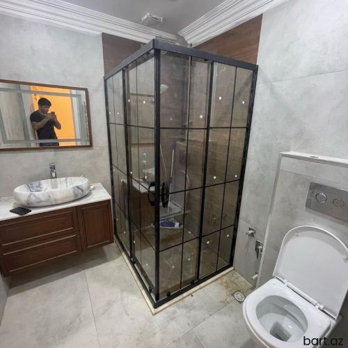 Duş kabinası, Yeni, Kvadrat, Üstü açıq