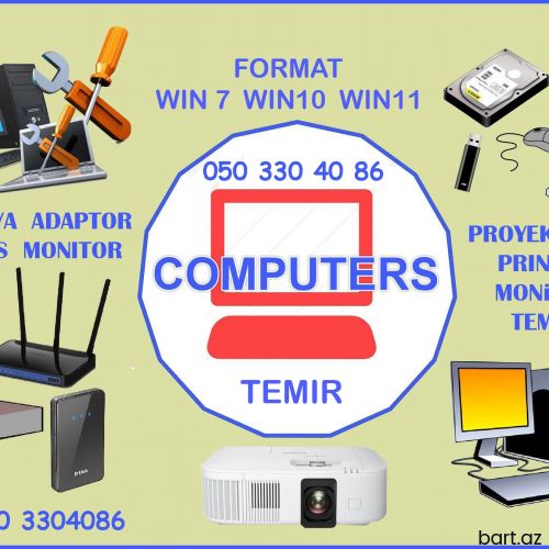 Kompüter proyektor printerlərin təmiri  